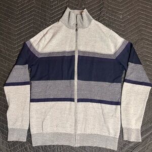 Banana Republic Men's Zip-Up Sweater in Gray and Navy